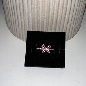 18k Yellow Gold Natural Pink Sapphire and Diamond Butterfly Ring